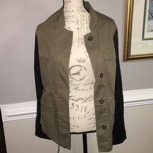 Forest Green Cargo/Pleather Jacket