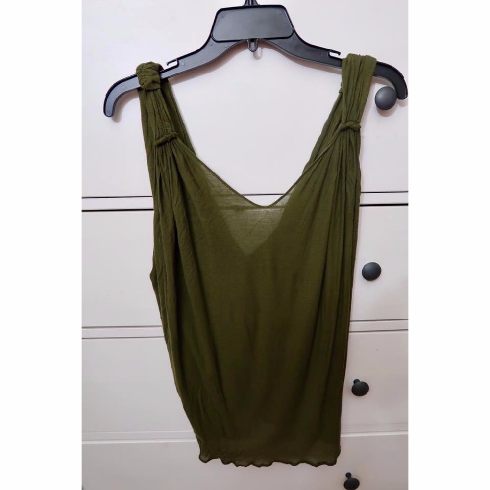 Olive Green Cascading Back Tank Top Size S / M