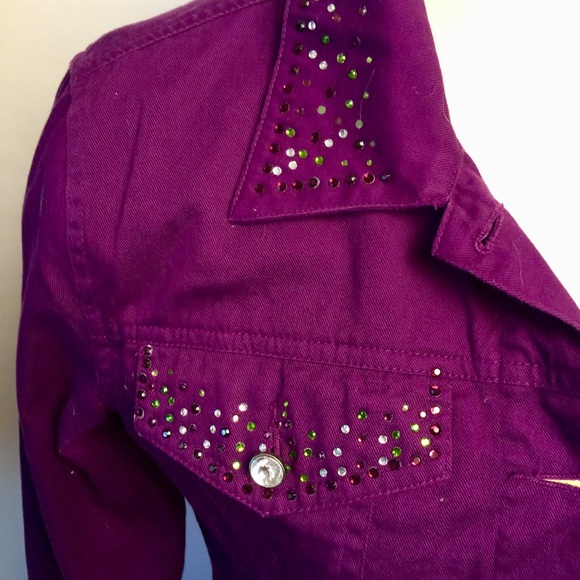SML SPORTS beaded purple jacket Sz M - Picture 3 of 6