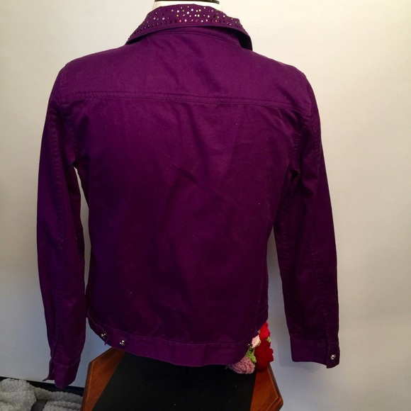 SML SPORTS beaded purple jacket Sz M - Picture 4 of 6