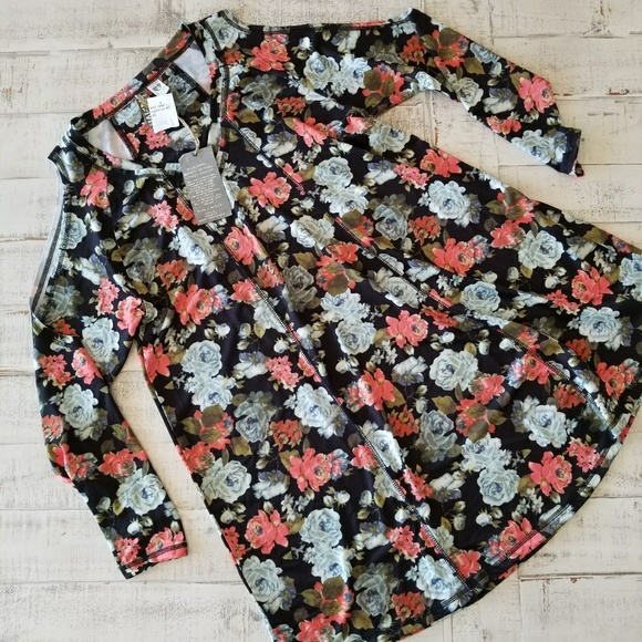 HOM Venice Floral Cold Shoulder Dress Vintage - Picture 3 of 8