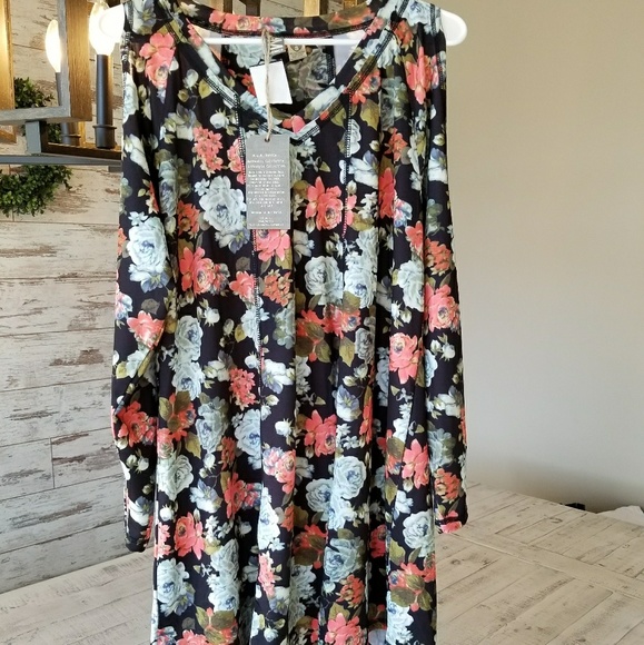 HOM Venice Floral Cold Shoulder Dress Vintage - Picture 1 of 8