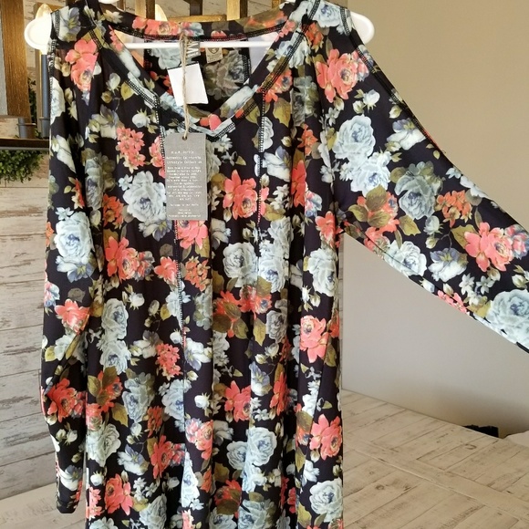 HOM Venice Floral Cold Shoulder Dress Vintage - Picture 7 of 8