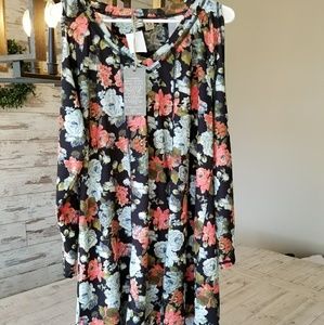 HOM Venice Floral Cold Shoulder Dress Vintage