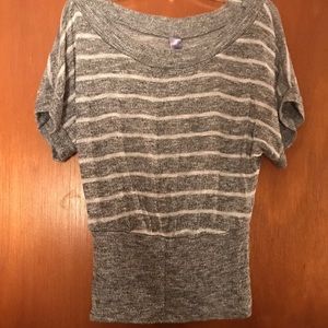 T.J.Maxx Gray and White Striped Shirt