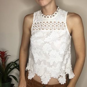 BRAND NEW WITH TAGS white floral detail top