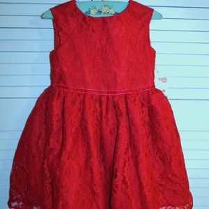 NWT! Cat & Jack "red pop" lace party dress