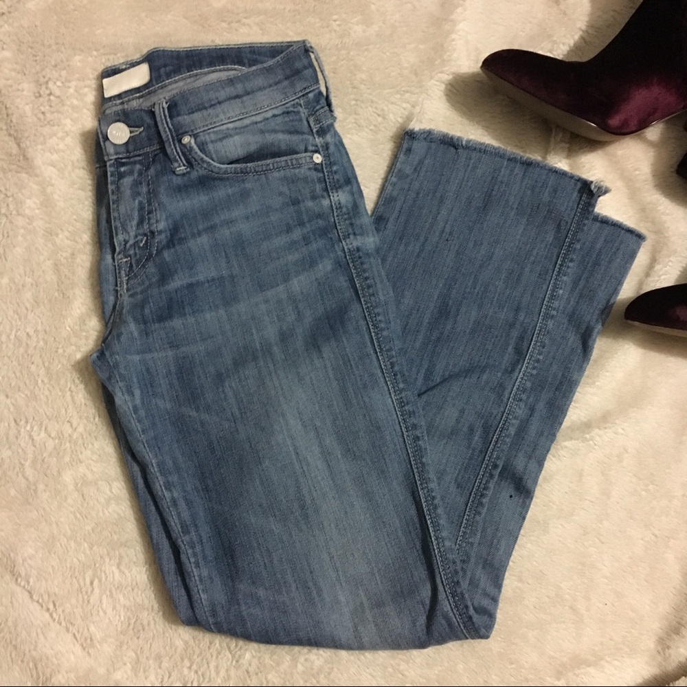Mother Denim Frayed Rascal Sz 24