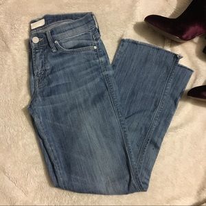 Mother Denim Frayed Rascal Sz 24