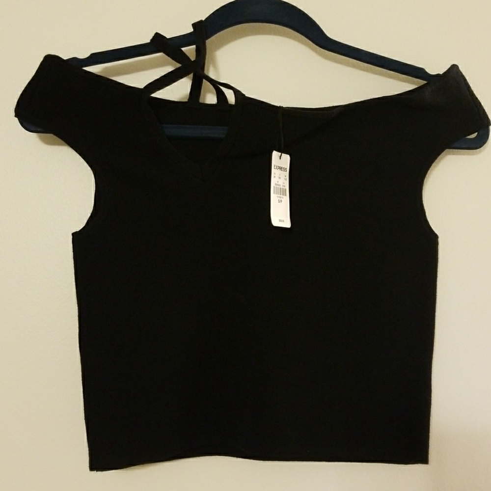 NWT Woven Express Off-Shoulder Crop Top