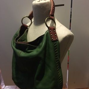 Lucky Brand green leather shoulder bag