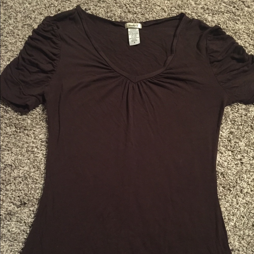 Studio Y ladies chocolate brown top