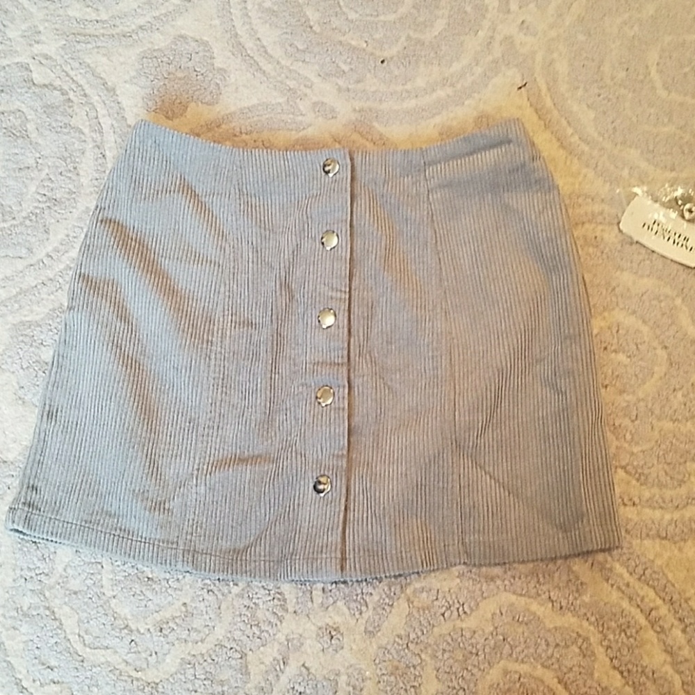 Light Grey Corduroy Skirt