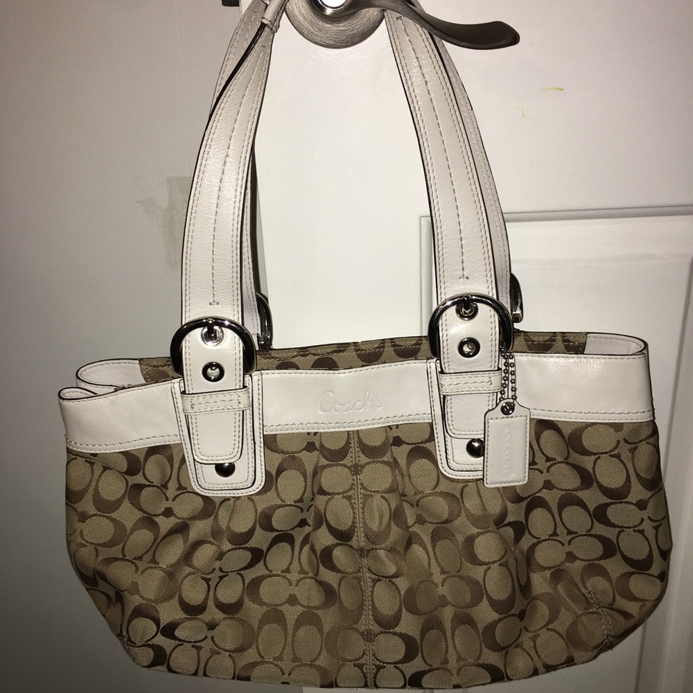 Authentic Coach Bag Tan/Cream
