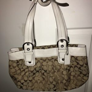 Authentic Coach Bag Tan/Cream