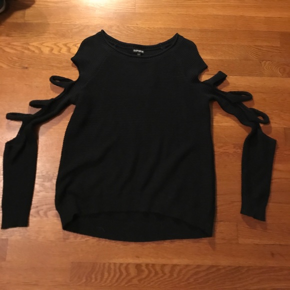 Express Sweaters - cutest black sweater with the coolest sleeves!!!