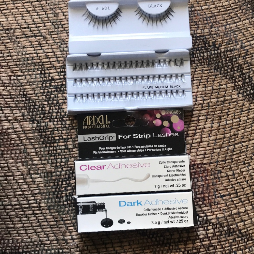 Eyelashes, Individual Lashes Clear Dark Adhesive