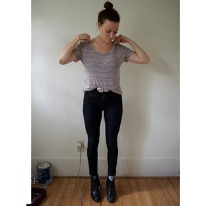 Striped Scoop-neck Top