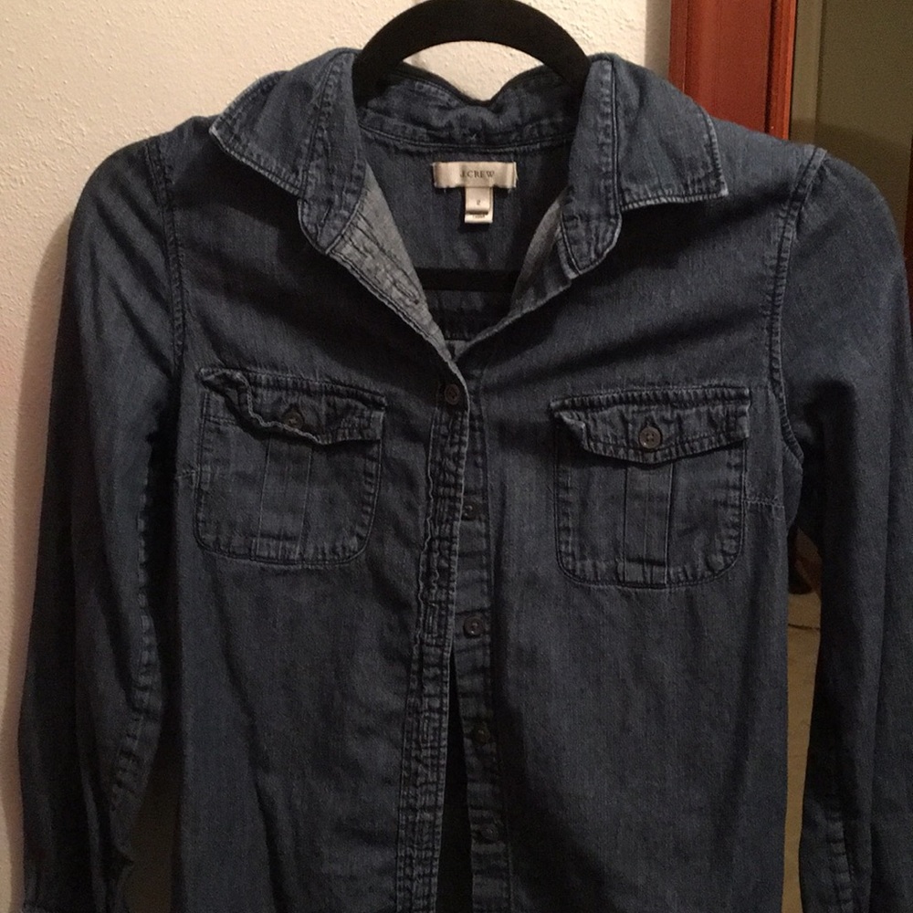 J crew dark denim shirt size 2