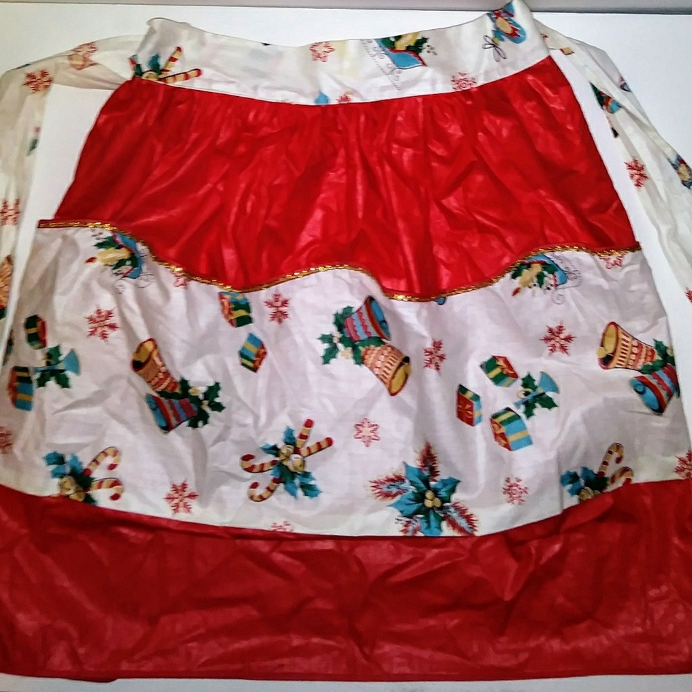 Vintage Brushed Cotton Xmas Apron