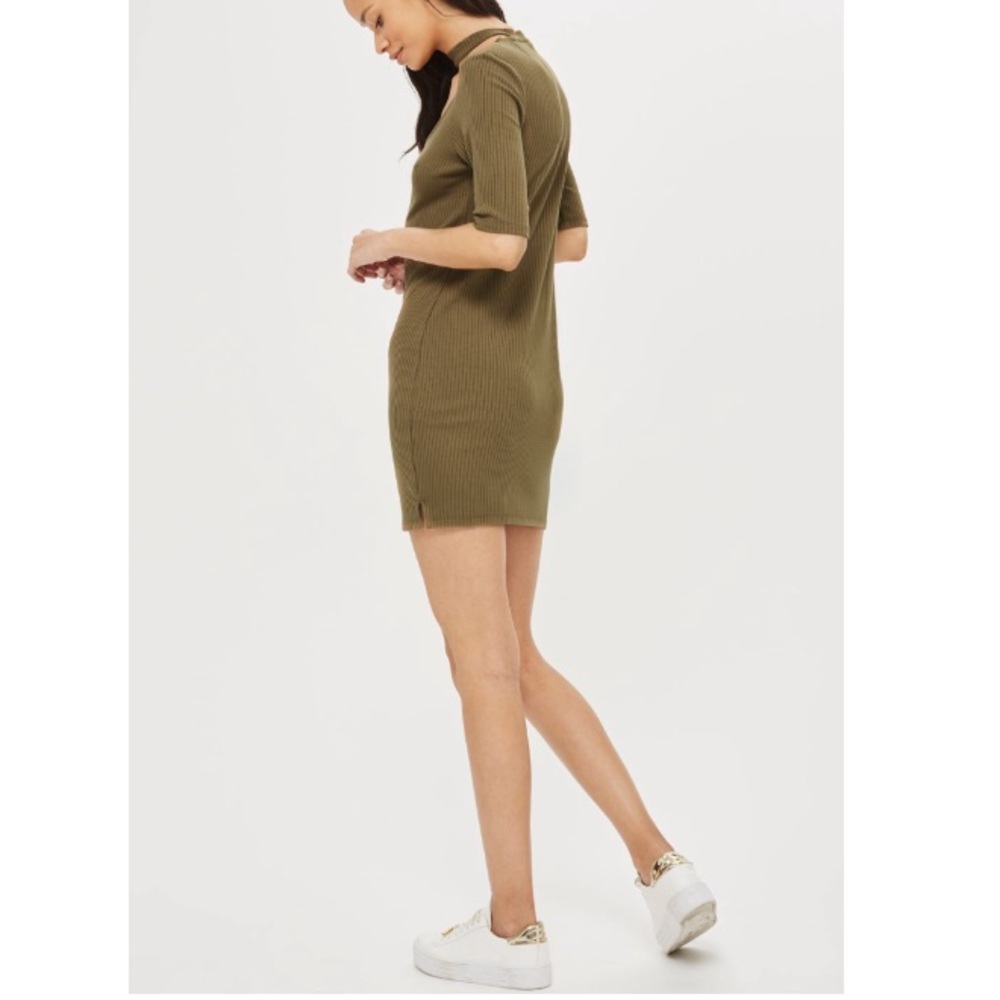 NWT Topshop Ribbed Choker Minidress - Picture 3 of 8