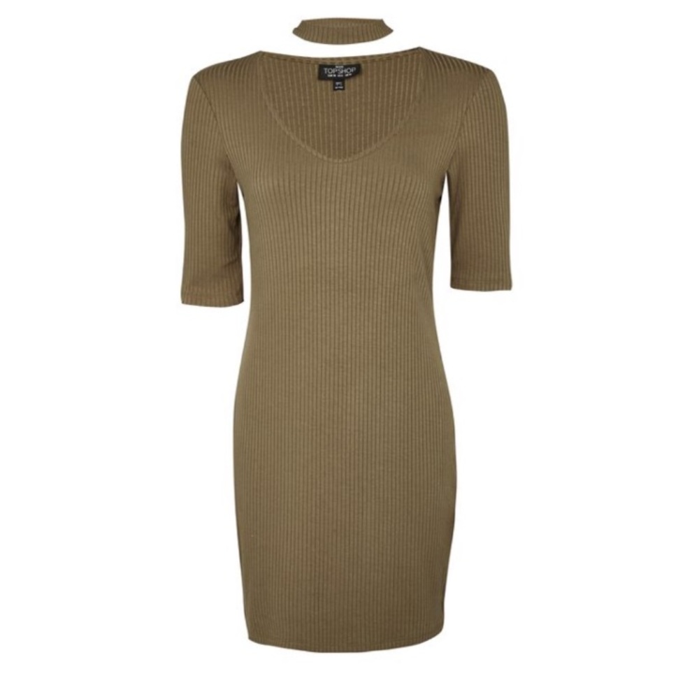 NWT Topshop Ribbed Choker Minidress - Picture 4 of 8