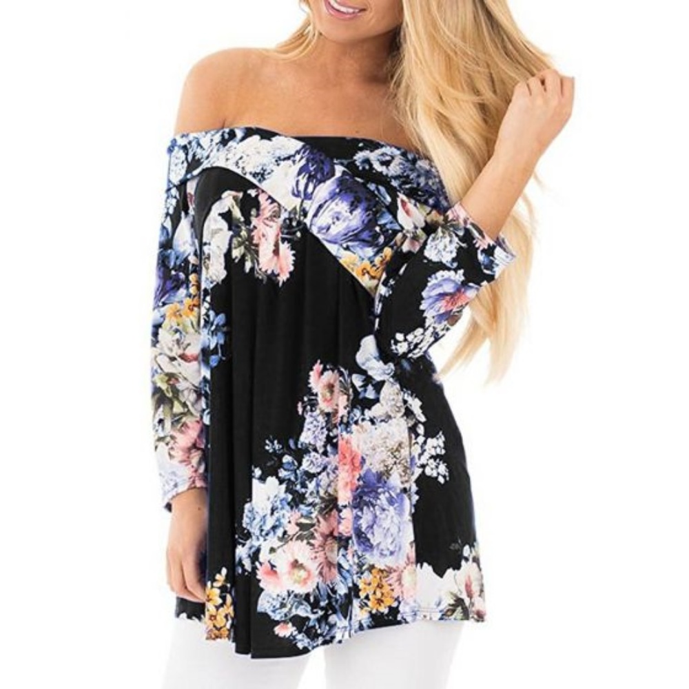 Floral off the shoulder top Gorgeous  ,M,L,XL,