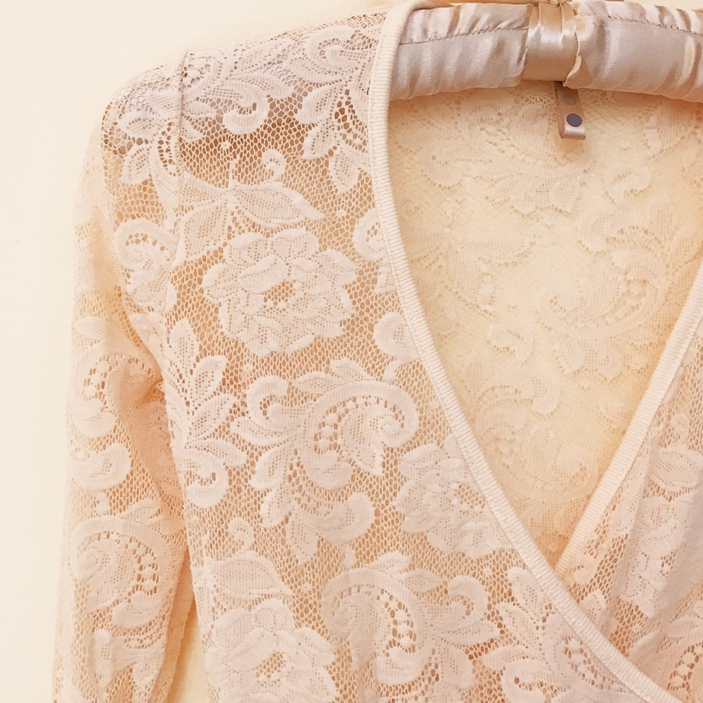 three dots • lace wrap top