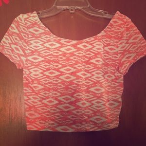 H&M Pink and White Crop Top