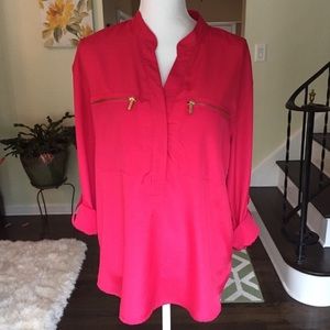 Michael Kors bright pink blouse