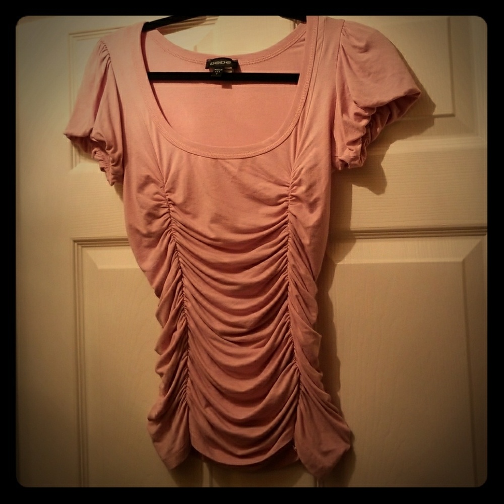Bebe solid sleeved top