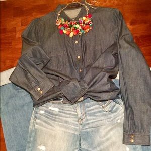 The Limited denim button-down top