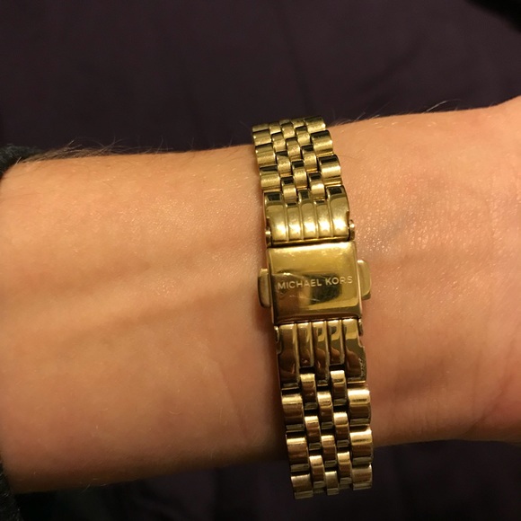 Michael Kors Lexington Blue Dial Gold-Tone Watch