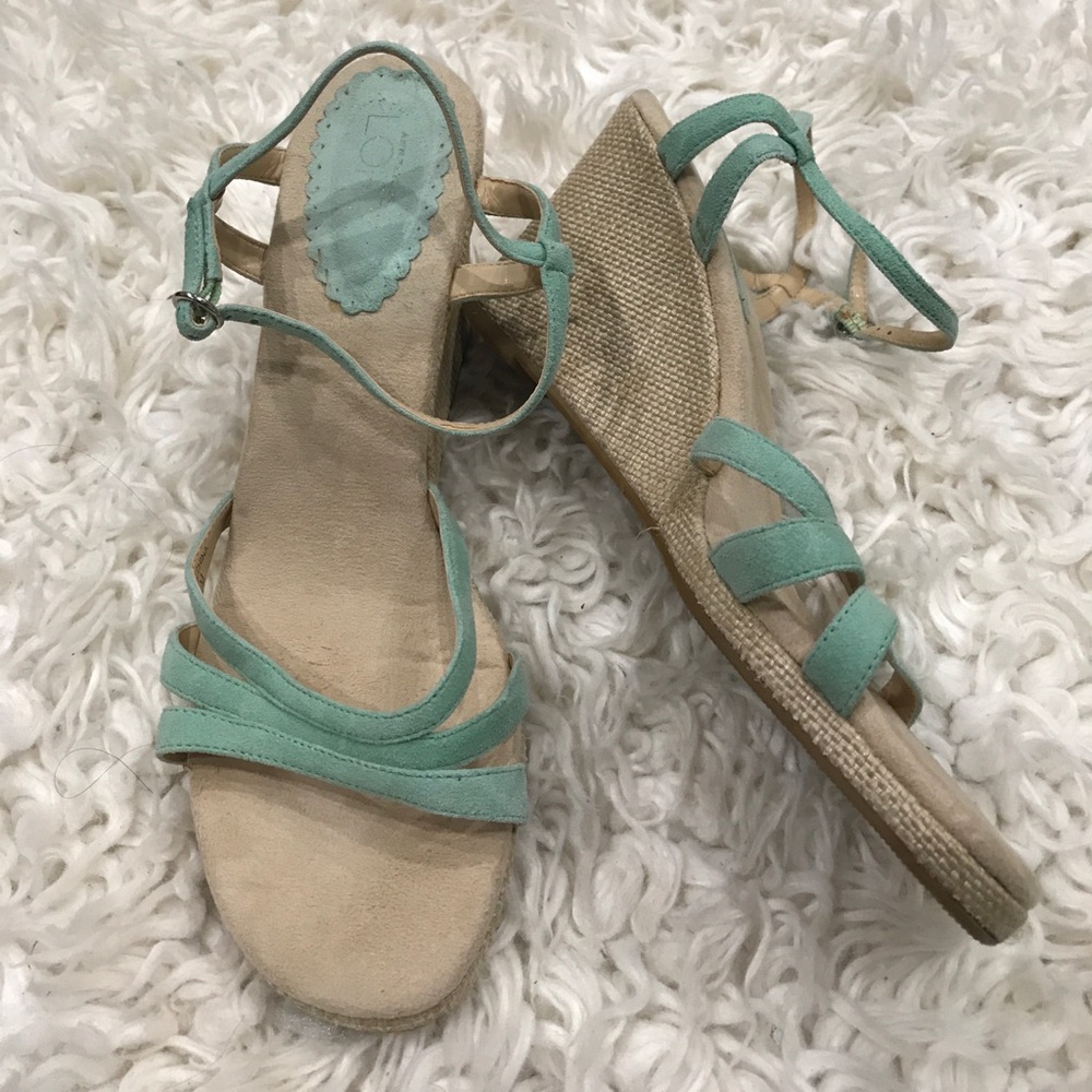 Ann Taylor LOFT mint green wedges