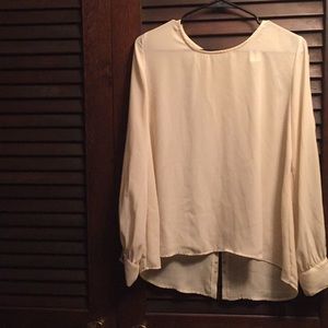 Cream top with gold buttons