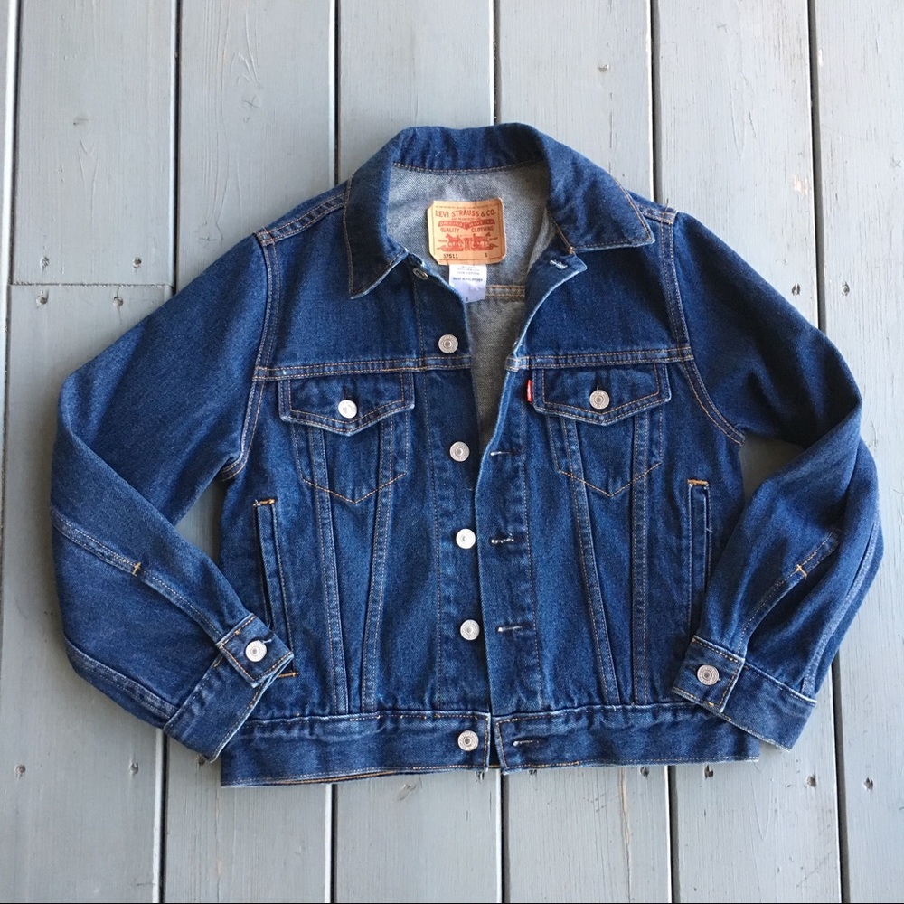 Levi's Dark Wash Denim Jean Jacket Sz S - Picture 1 of 4