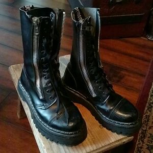 Demonia Goth Gothic Combat Moto Boots