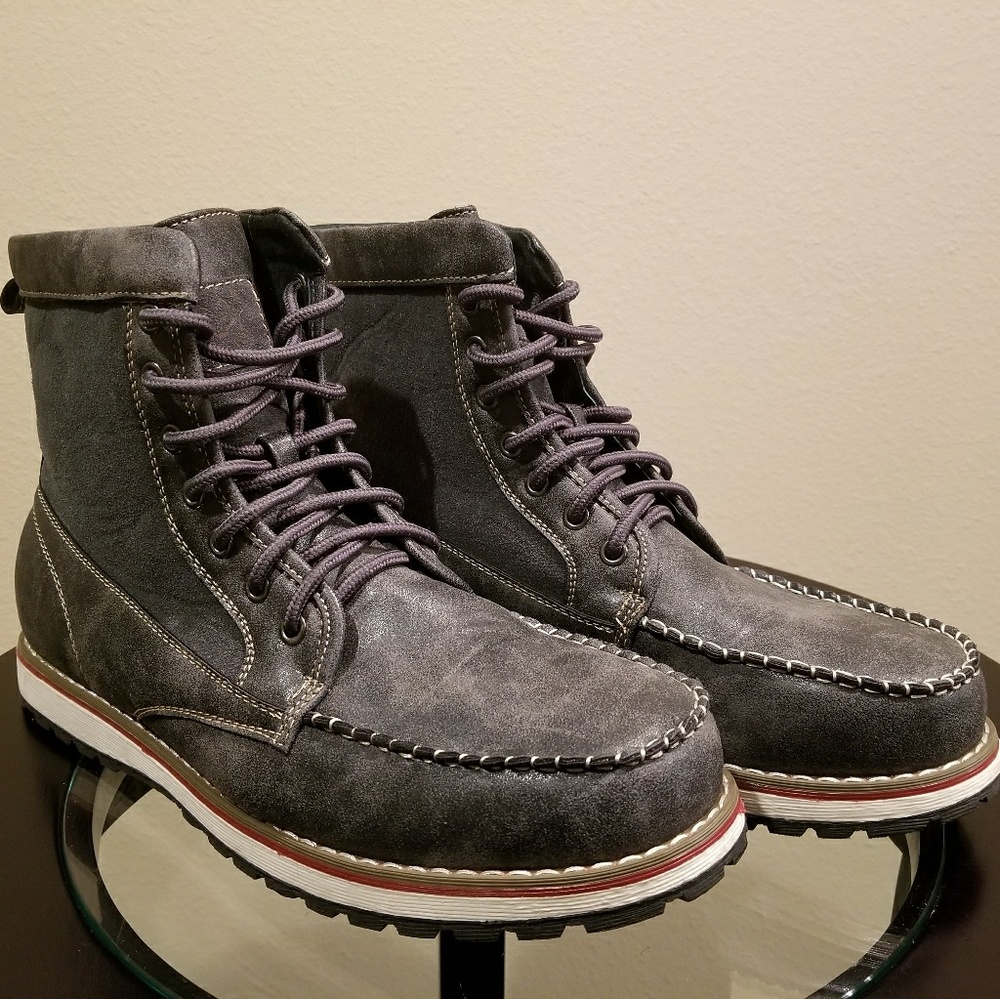 Polar Fox Mens Lace Up Leather Ankle Boot 9.5