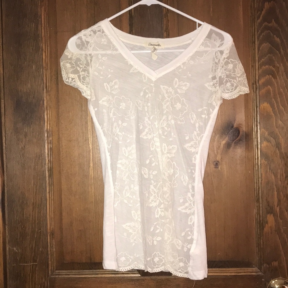 White Flower see through shirt