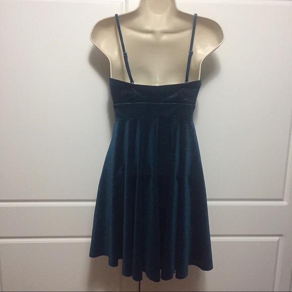 Free People Teal Velvet Dress - Picture 3 of 8