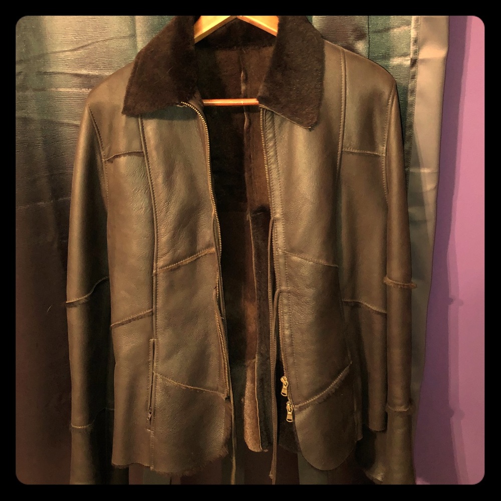 Original Shearling Italian leather and fur coat