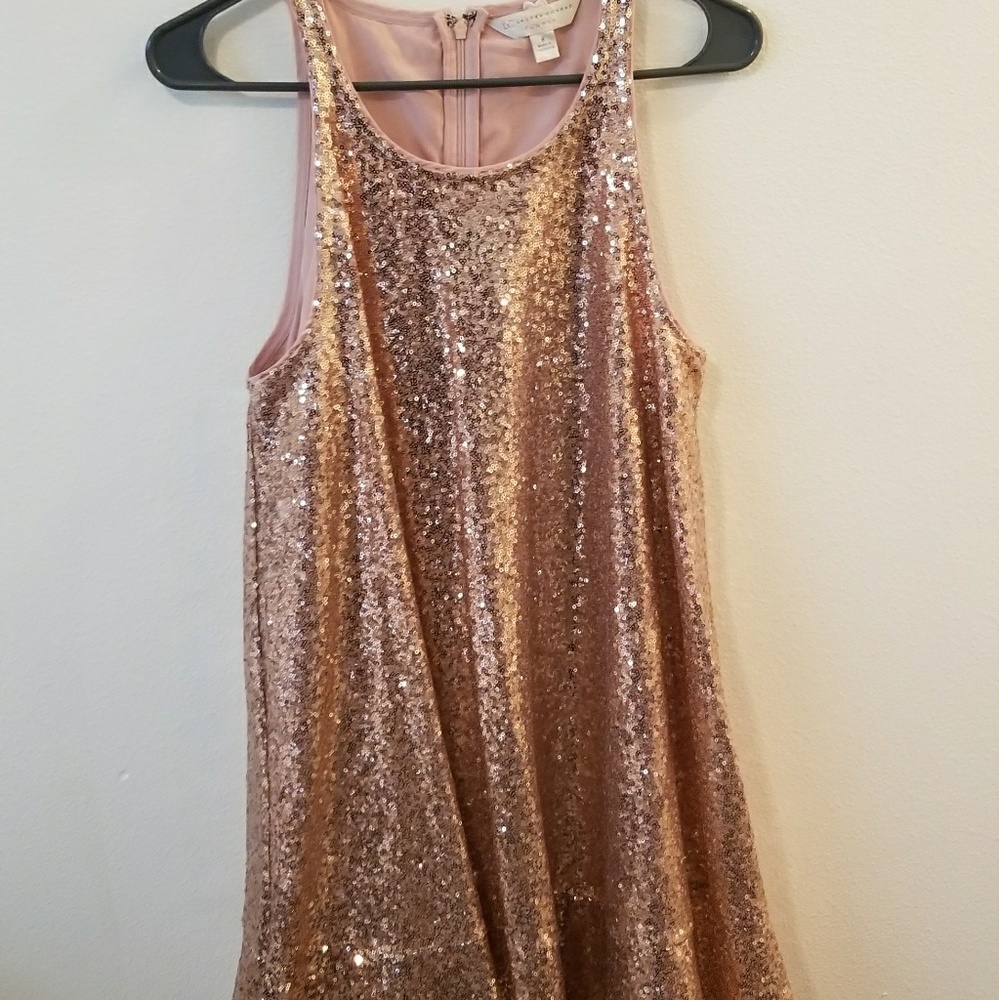 Rose gold sequin dress