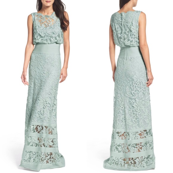 Tadashi Illusion Lace Blouson Dress
