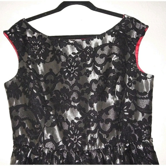 Eliza J Metallic Jacquard Fit&Flare Size 12 - Picture 4 of 8