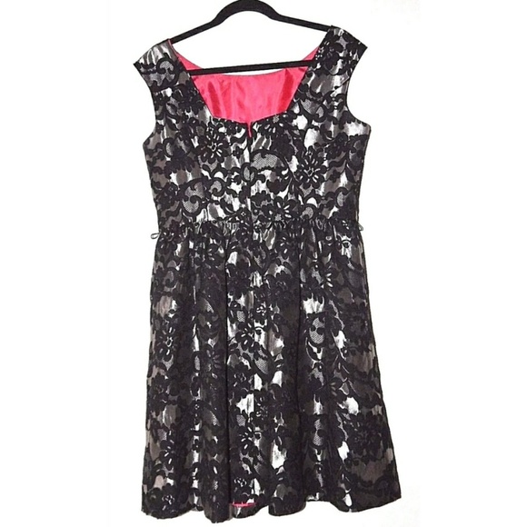 Eliza J Metallic Jacquard Fit&Flare Size 12 - Picture 6 of 8