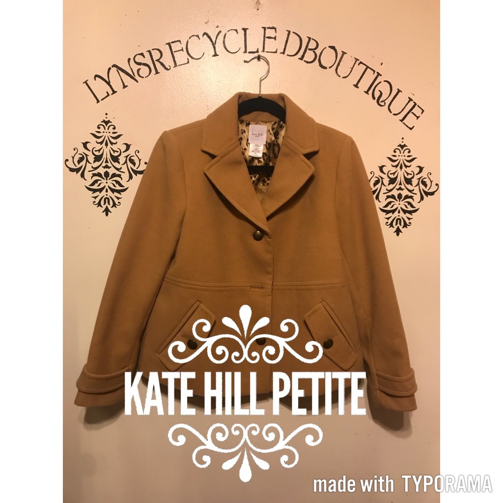 Kate Hill Tan Petite Pea coat! Size 8P!!