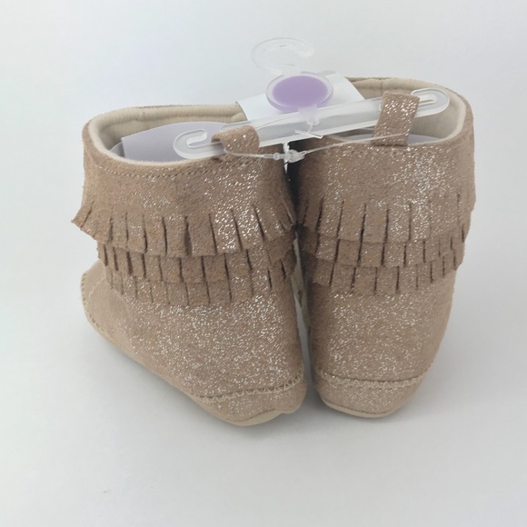 CARTER’S Infant’s Gold Glitter Booties - Picture 3 of 5