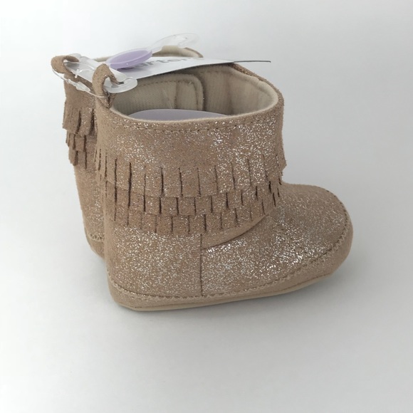 CARTER’S Infant’s Gold Glitter Booties - Picture 4 of 5