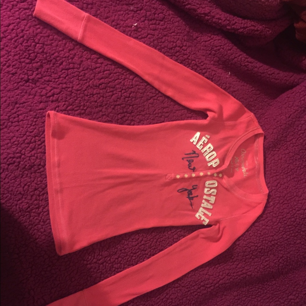 Aeropostale pink thermal shirt