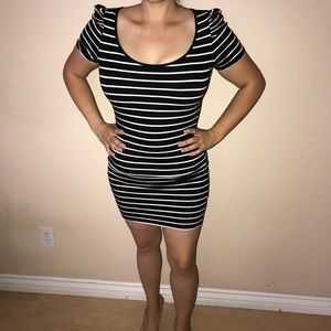 Black and white stripped dress